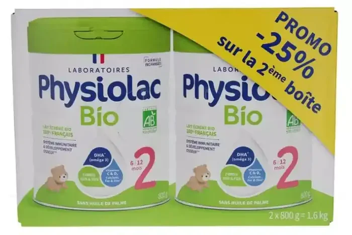 Physiolac Bio 2 Lot de 2 x 800 g