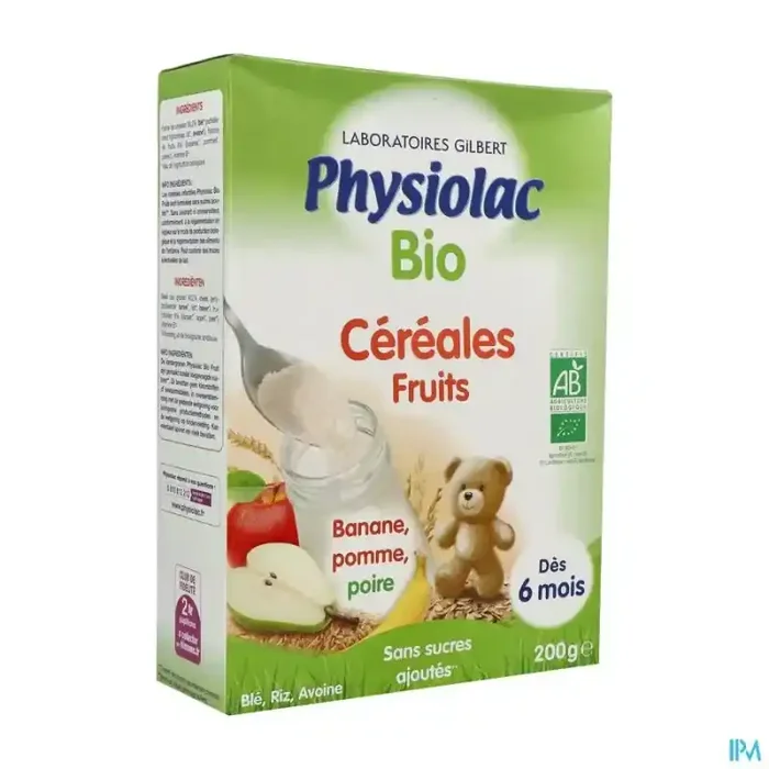 Physiolac bio cereales fruits +4mois 200g