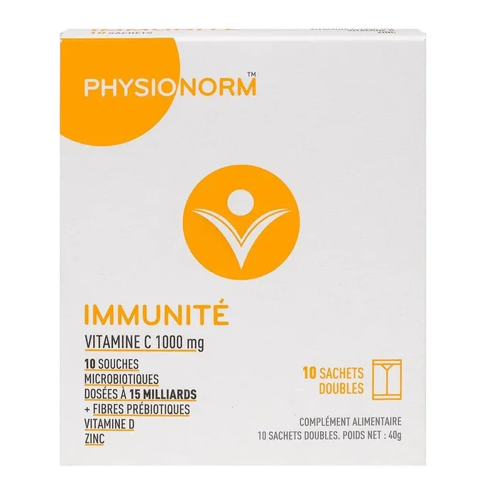 Physionorm Immunité Adulte – Vitamine C 1000mg – 10 Sachets doubles 4g
