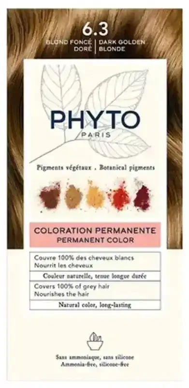 Phyto Couleur Coloration Permanente – Pigments Végétaux – Coloration 6.3 Blond Foncé Doré