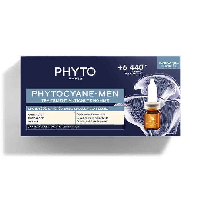 Phytocyane Men – Traitement Antichute Homme – Chute sévère, héréditaire, cheveux clairsemés