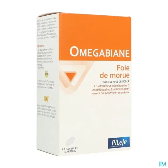 Pileje omegabiane foie morue capsule 80