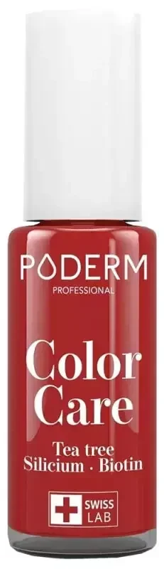 Poderm Color Care Vernis Soin Tea Trea 8 ml – Couleur 253 Rouge Allure