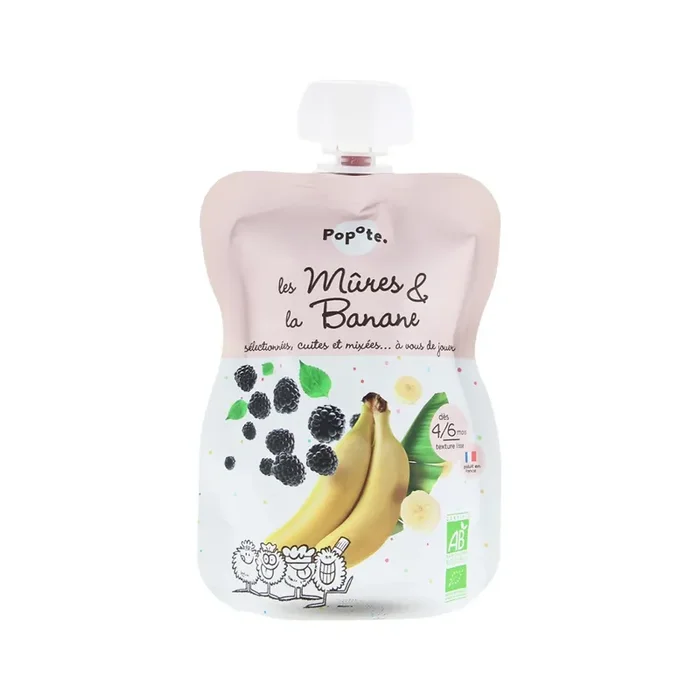 Popote gourde mûres & banane compote dès 4/6 mois Bio 120g