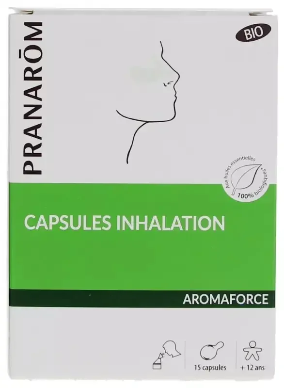 Pranarôm Aromaforce Capsules Inhalation Bio Boîte de 15 Mono-Doses
