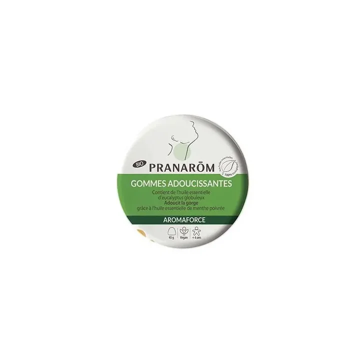 Pranarom aromaforce gommes adoucissantes menthe/eucalyptus bio 45g