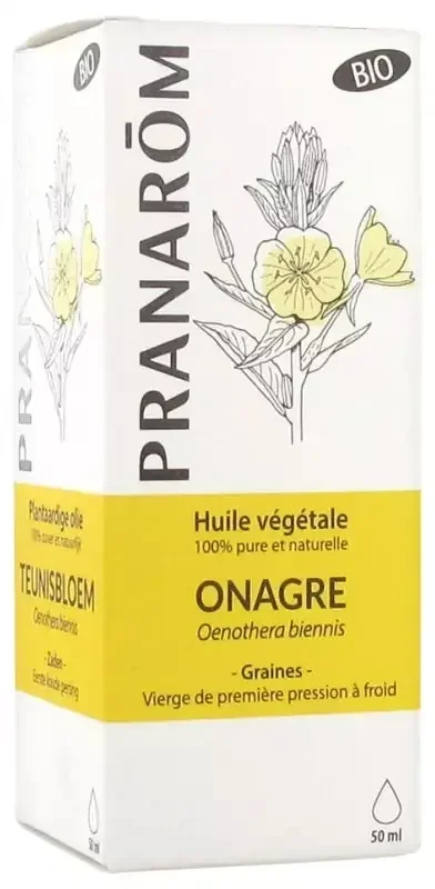 Pranarôm Huile Végétale Onagre Bio Riche en Acide Gras Gamma-Linolénique 50 ml