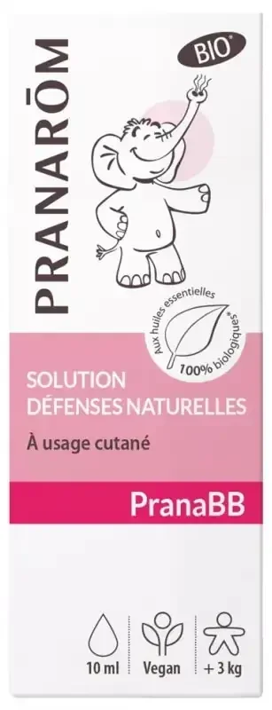 Pranarôm Pranabb Solution Défenses Naturelles Aux Huiles Essentielles Bio Augmente la Résistance de l‘Organisme 10 ml
