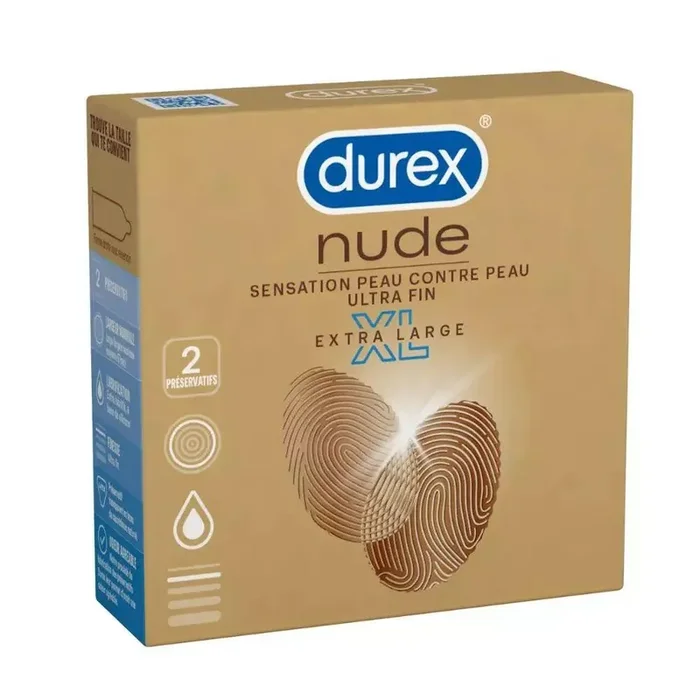 Préservatifs Sensation Peau contre Peau XL x2 Nude Durex