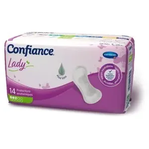 Protège-slip Confiance Lady Serviette incontinence féminine – 3 gouttes – Paquet de 14