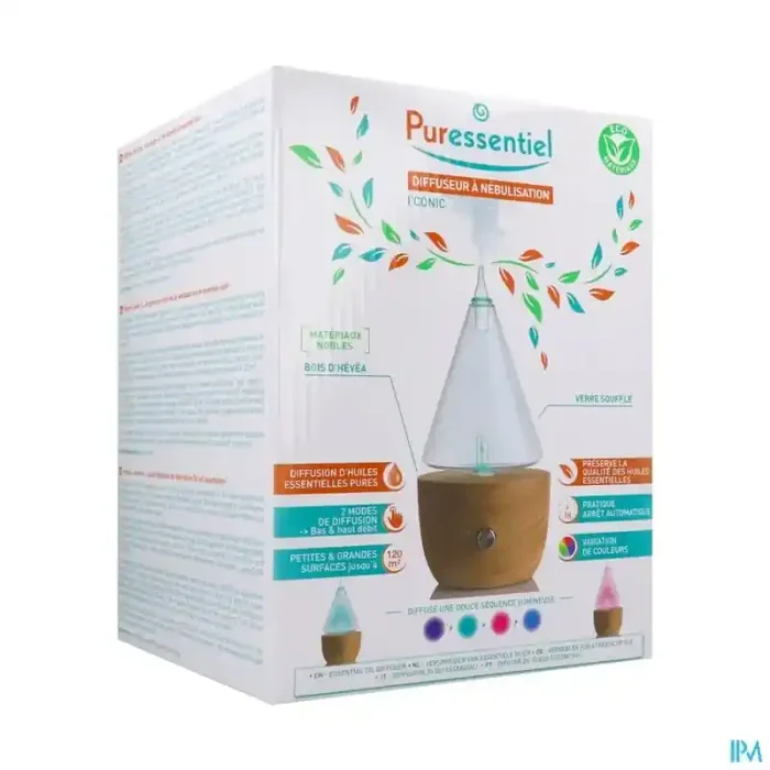 Puressentiel diffuseur à nebulisation en bois naturel iconic