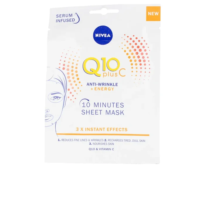 Q10+ VITAMINA C anti-arrugas+energizante mascarilla facial 1 u