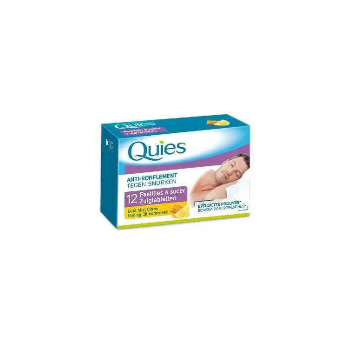 Quies anti ronflement 12 pastilles a sucer gout miel citron