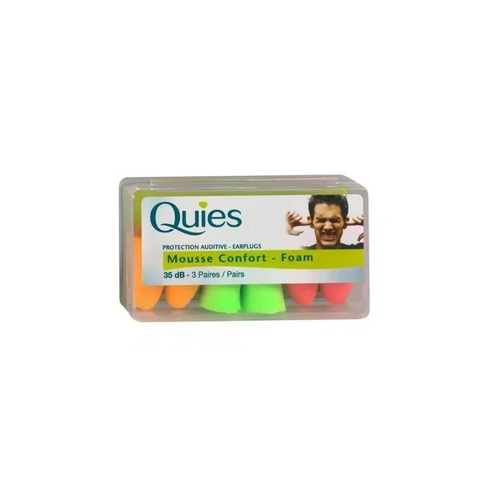 Quies Bouchons mousse fluo boite de 3 pairs
