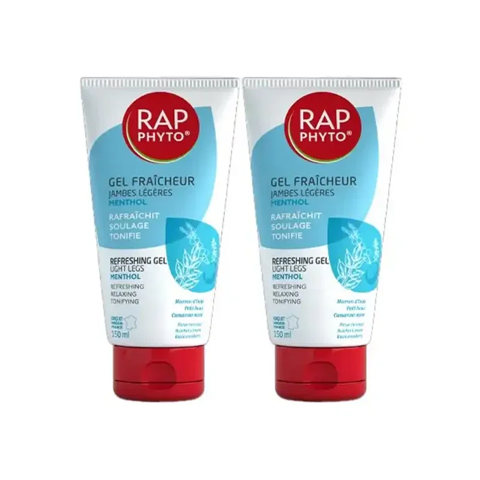 Rap Phyto gel fraicheur jambes legeres Menthol bio lot de 2x150ml