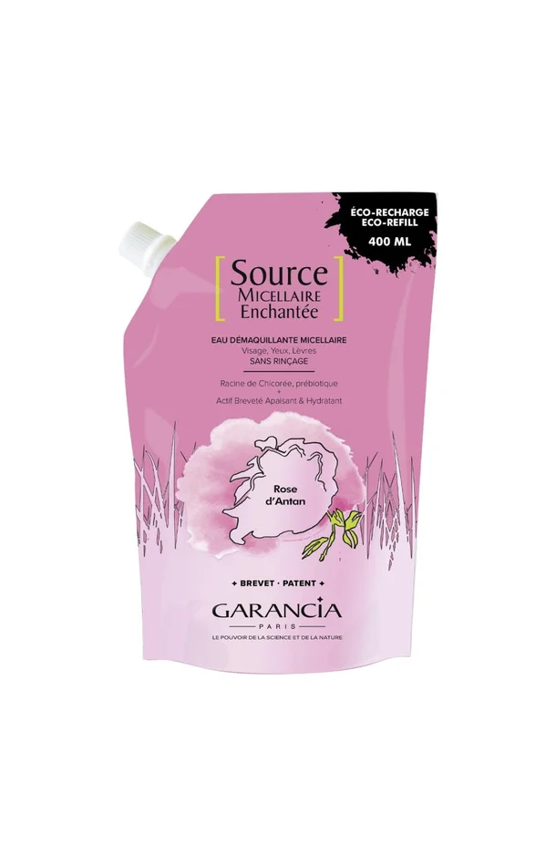 Recharge eau micellaire à la rose d’antan – Source enchantée – 400 ml