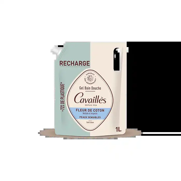 RECHARGE GEL BAIN DOUCHE FLEUR DE COTON 1L ROGE CAVAILLES