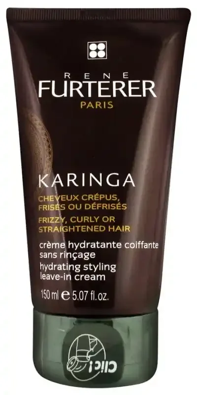 René Furterer Karinga Crème Hydratante Coiffante Sans Silicone – Soin Hydratant Cheveux Crépus Frisés ou Défrisés 150 ml