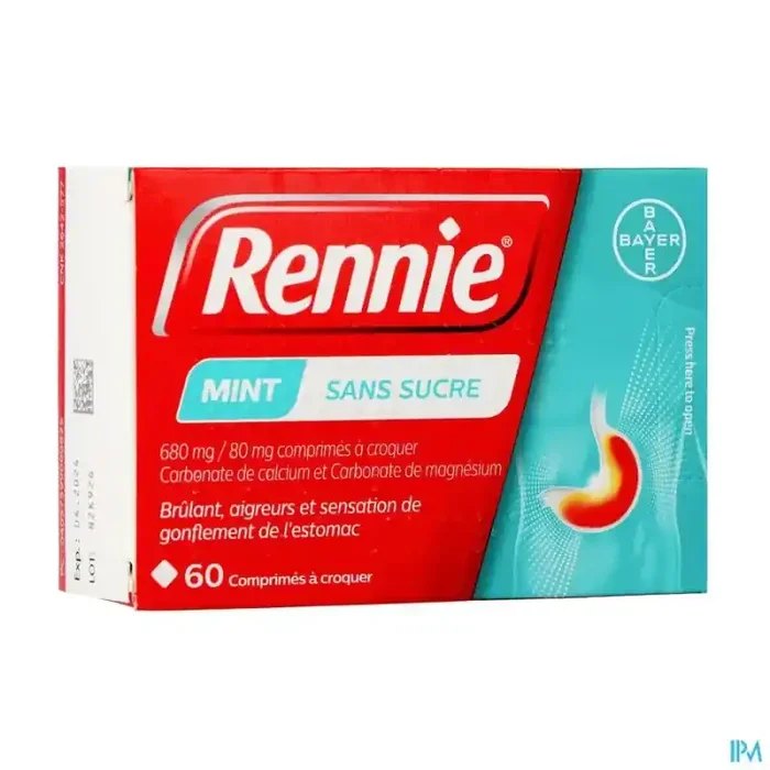 Rennie sans sucre comprimé à croquer 60