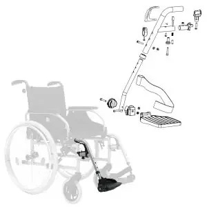 Repose-pied Complet – Droit – Fauteuil Roulant Manuel D200