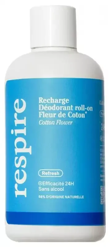 Respire Déodorant Eco-Recharge Roll-On 150 ml – Senteur Fleur de Coton