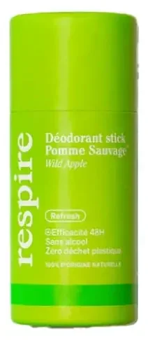 Respire Déodorant Pomme Sauvage Stick Solide Efficacité 48H Carton Bio 50 g
