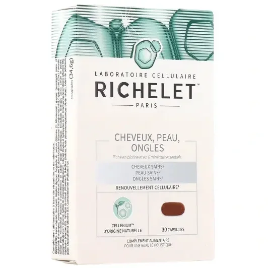 RICHELET Cheveux, Peau, Ongles – 30 capsules