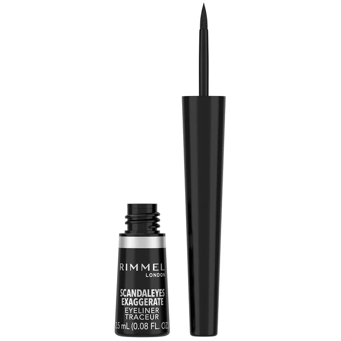 Rimmel London Exaggerate Eyeliner Liquide – 01 – Noir, 2,5 ml