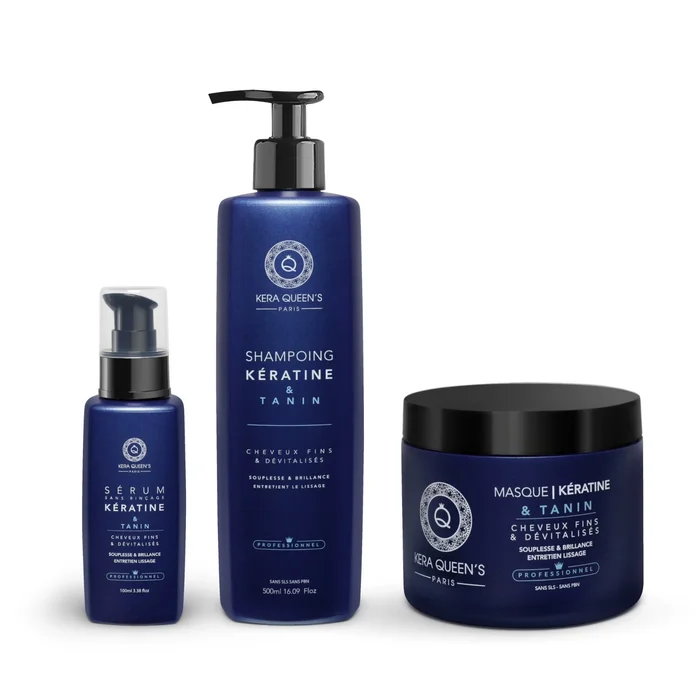 Rituel Kératine et Tanin – Shampoing 500ml + Masque 500ml + Sérum 100ml