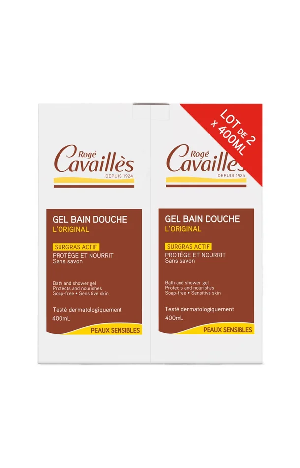 Rogé Cavaillès – Gels bain douche – L’original – Peaux sensibles – 2 x 400 ml