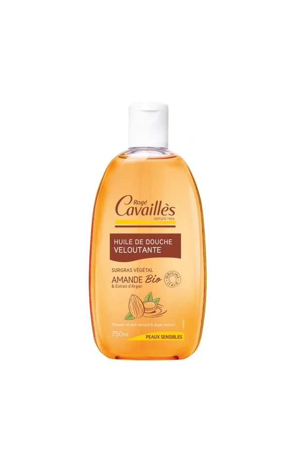Rogé Cavaillès – Huile de douche veloutante – Amande bio – Peaux sensibles – 750 ml