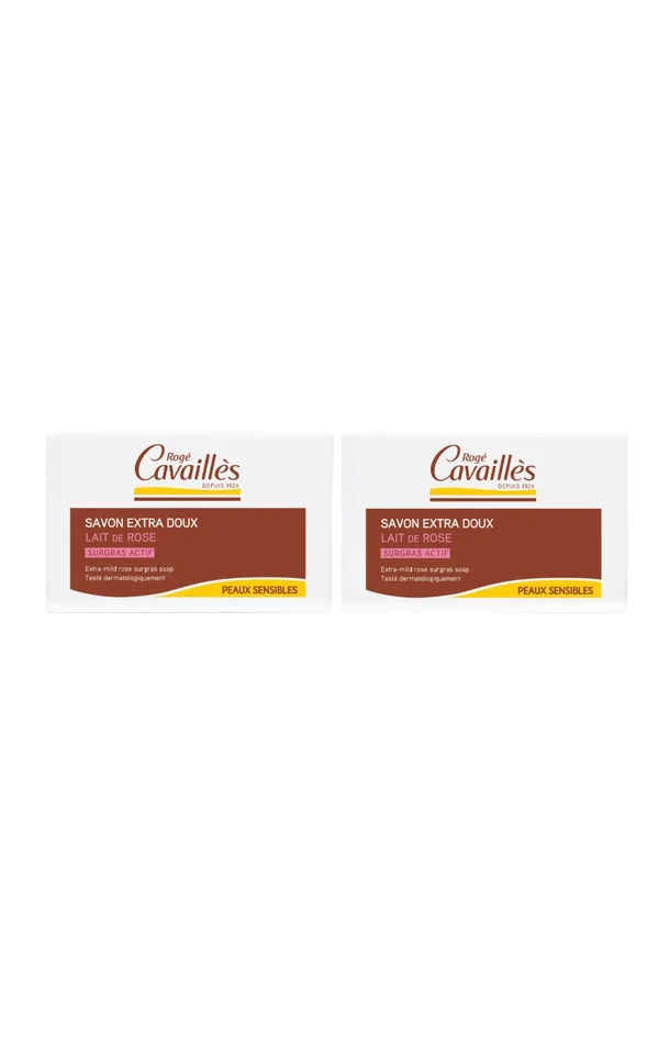 Rogé Cavaillès – Savons solides – Lait de rose – 2 x 250 g