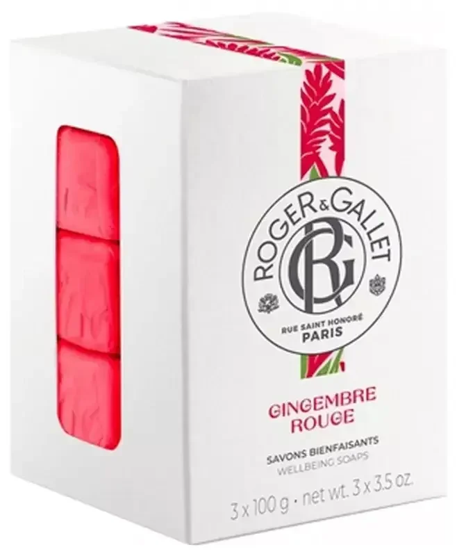 Roger & Gallet Gingembre Rouge Coffret 3 Savons Bienfaisants de 100 g