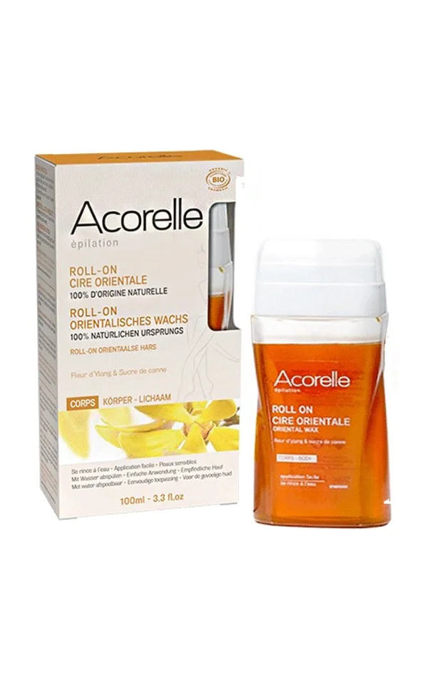 Roll-on de cire orientale bio – Ylang & sucre de canne – Peaux sensibles – 100 ml