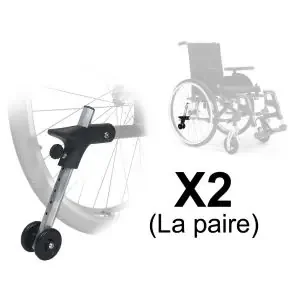 Roulettes anti-basculement pour Chaise Roulante Manuelle – Par 2