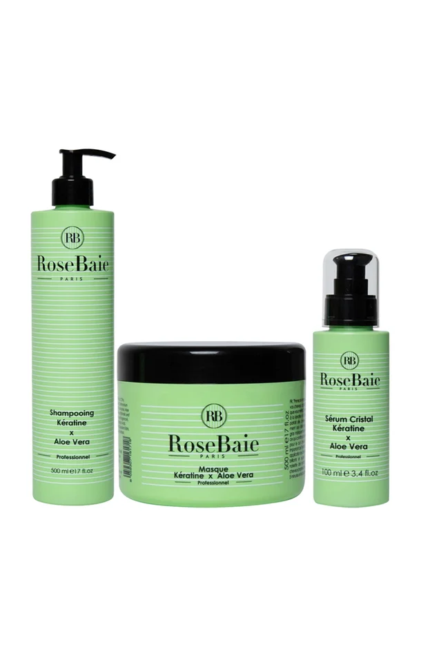 Routine capillaire – Kératine & aloe vera – 3 produits