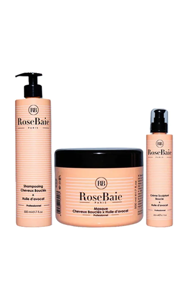 Routine capillaire – Kératine & huile d’avocat – Cheveux bouclés – 3 produits