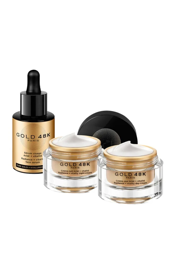 Routine éclat & vitalité – Or pur & acide hyaluronique – Visage – 3 produits