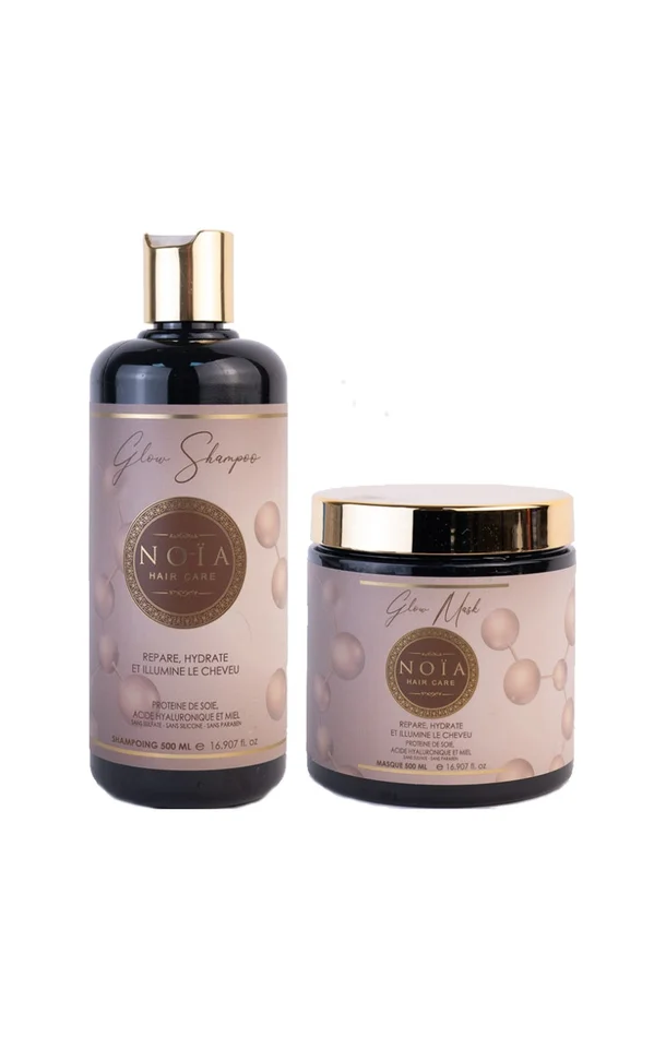 Routine réparatrice & hydratante – Acide hyaluronique – Cheveux abîmés – 2 x 500 ml