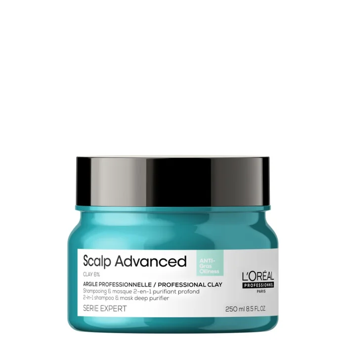 S&eacute;rie Expert Scalp Advanced – Argile professionnelle Shampoing et Masque 2en1 – cuirs chevelus et cheveux gras 250 ml