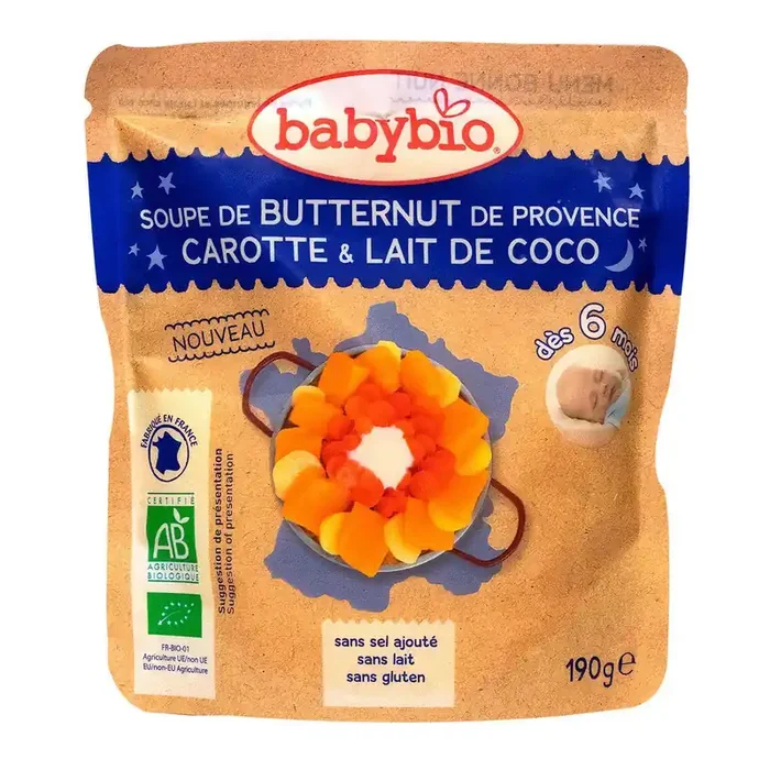 Sachet menu butternut carotte & lait de coco 190g