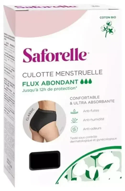 Saforelle Culotte Menstruelle Lavable Flux Abondant – Taille 38