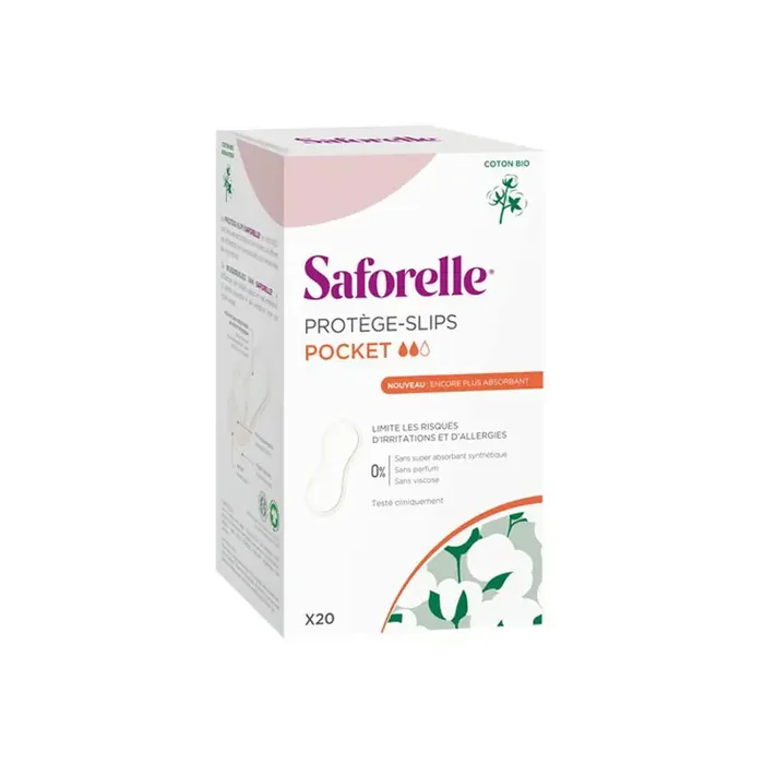 Saforelle protege-slips pocket en coton bio format de poche