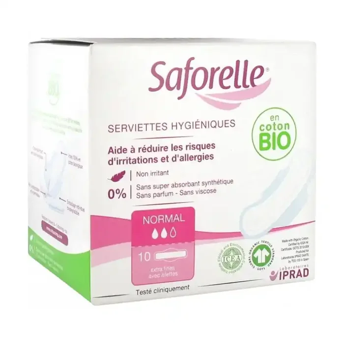 Saforelle serviettes hygieniques jour boite de 10