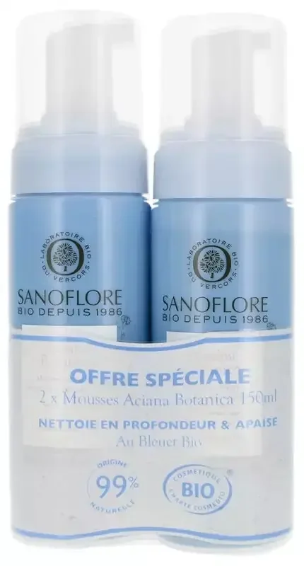 Sanoflore Aciana Botanica Mousse Nettoyante 2 x 150 ml