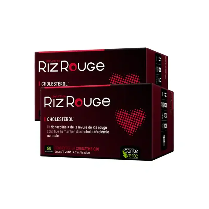 Sante verte levure de riz rouge lot de 2×60 comprimes