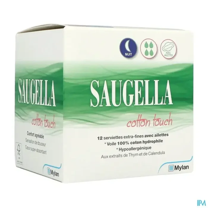 Saugella cotton touch serviette nuit 12