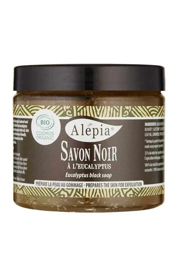 Savon noir hydratant & exfoliant bio – Eucalyptus – Corps – 200 ml