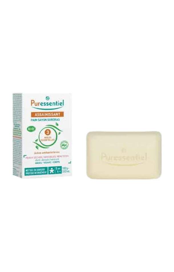 Savon surgras solide assainissant – Huiles essentielles bio – Peaux sensibles – Corps – 100 g