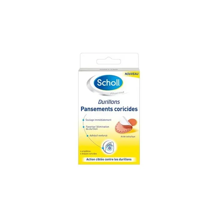 Scholl Pansements Coricides Durillons 2 emplatres + 2 disques coricides